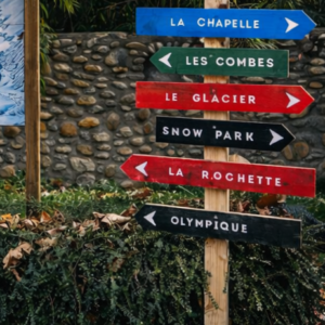 location panneau de direction en Drôme Ardèche