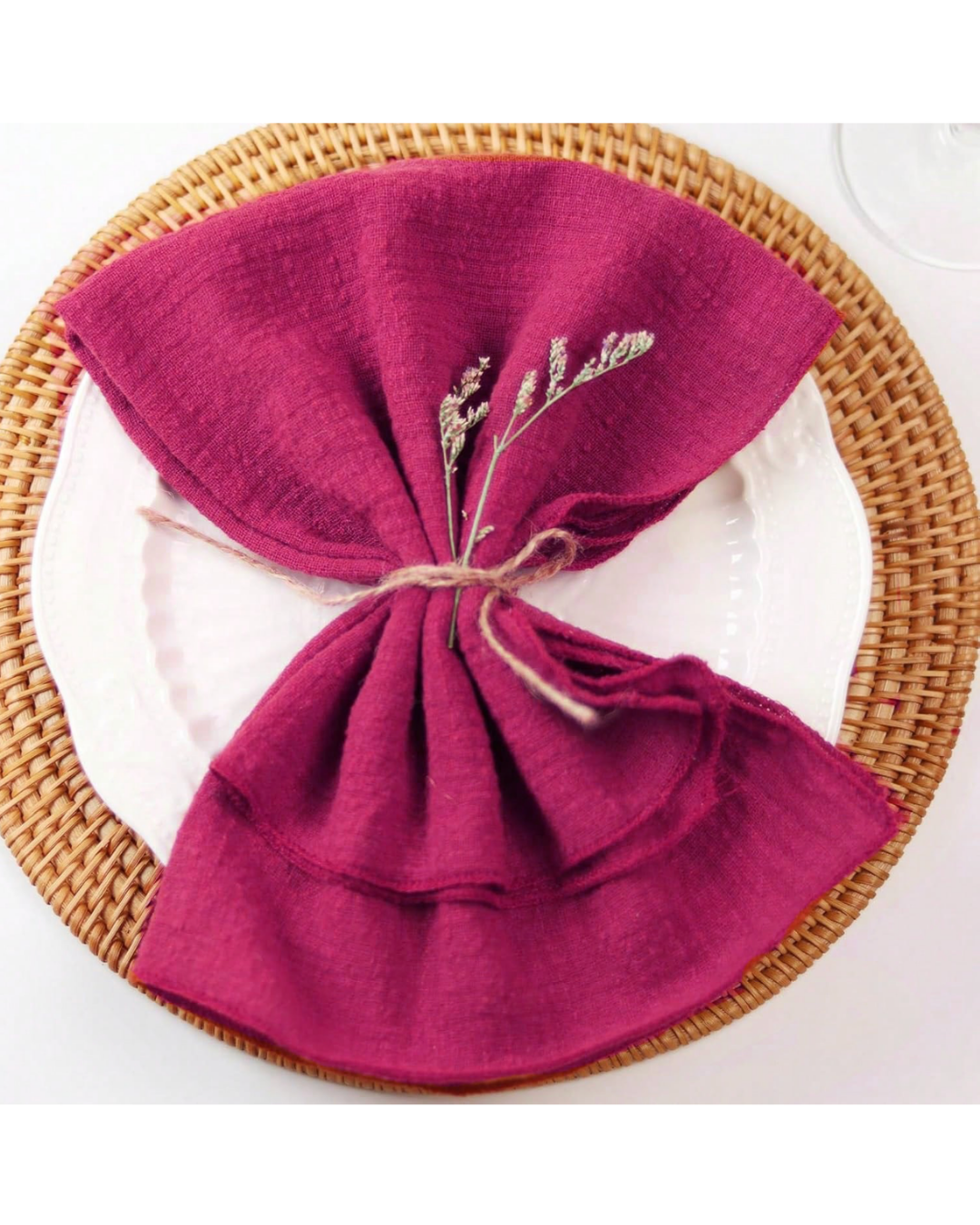 location serviette de table fuchsia en Drôme Ardèche